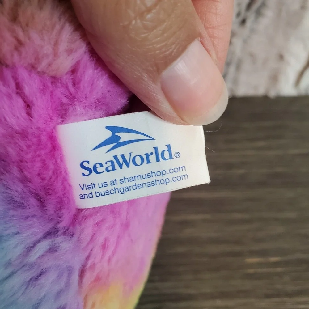 Sea World Rainbow Colored Penguin Plush 14